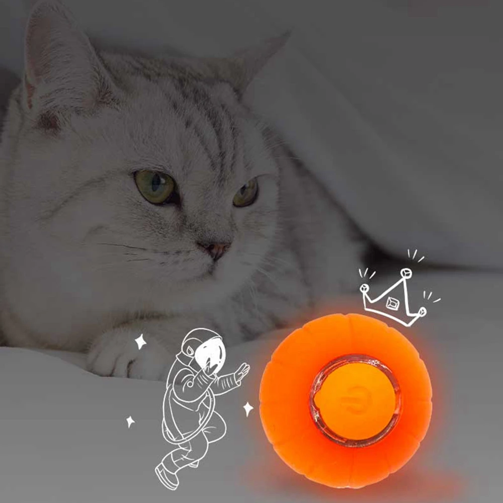 

Interactive Smart Cat Toys Electric Cat Ball Toy Automatic Rolling for Cats Training Self-moving Kitten Toys for Indoor Playing