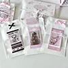 Korean Ins White Kraft Paper Card Storage Ziplock Bag Kpop Star 3-inch Sell Card DIY Packing Pocket Y2K Bow Wing Sealing Sticker 1