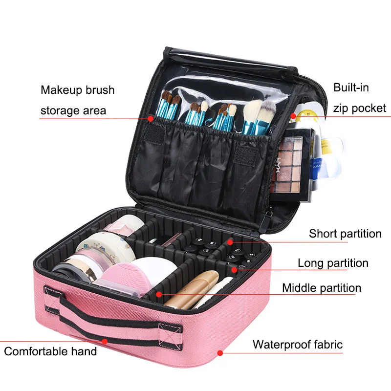 Bolsa de cosméticos de viagem bolsa de maquiagem feminina bolsa portátil de  artigos de higiene pessoal bolsa de beleza suporte para pincéis organizador  de maquiagem bolsas de maquiagem bonitas para mulheres