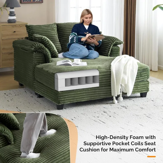 Oversized Chair With Ottoman BAOMKONG 51''Oversized Chaise Lounge