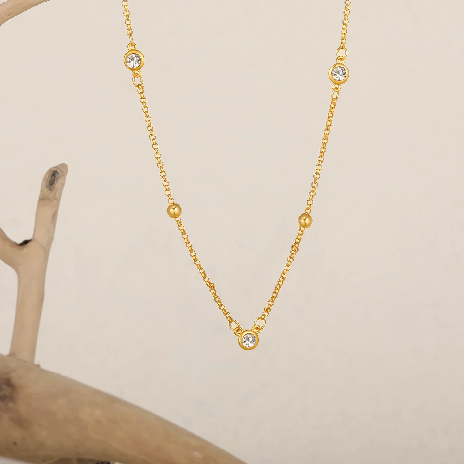 18K Gold Plated Delicate Small Waterdrop Zircon Neckalce for Women Minimalist Stainless Steel Neckalces Party Gifts Chic Jewelry