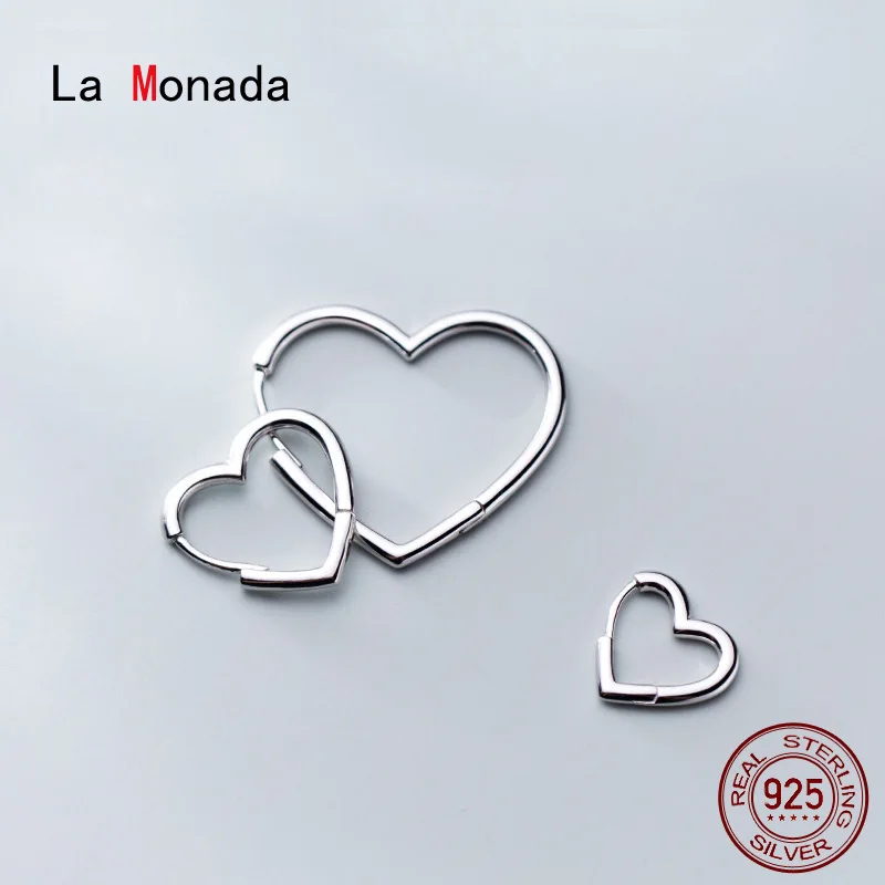 La Monada Big Hoop Earrings For Women Silver 925 Fine Women Earrings Jewelry Silver Heart Hoop Earrings 925 Silver Women