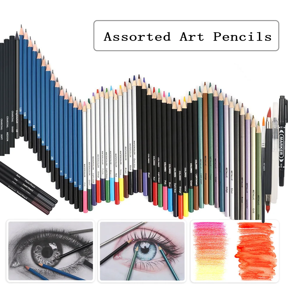 my art tools Sketch pencils for drawing and shading - 10pcs art sets each  with sketching pencils for all professional artists - dual pack charcoal  and