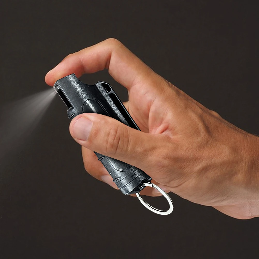 5-1Pcs Women Self Defense Defend Tool 20ml Pressure-Type Multipurpose Pepper Spray Keychain Plastic Case with Key Ring Keychain