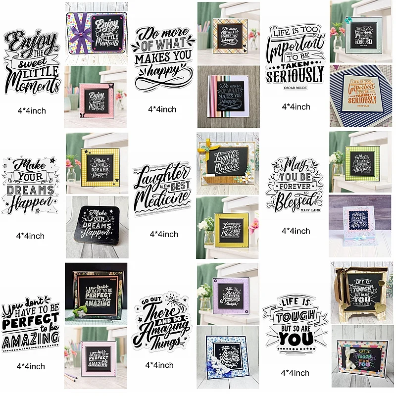 Clear Silicone Stamps Enjoy Make Your Happy Amazing Sentence Letter