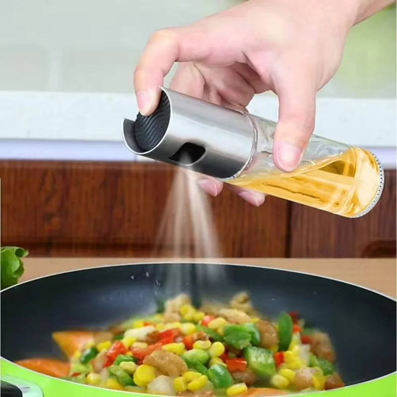 Olive Oil Sprayer Spritzer Bottle For Cooking Oil Dispenser Vinegar Bottle Air Fryer Kitchen Cooking Frying Salad Baking BBQ 1pc