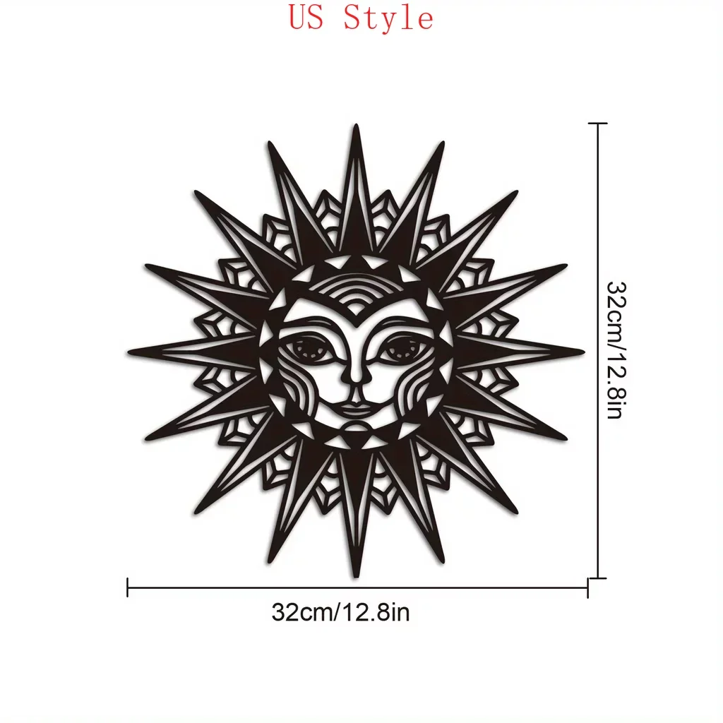 

Металлическая табличка Sun Face, Настенный декор, украшение для внутреннего дворика, уличное украшение для сада, подарок на новоселье, железные поделки
