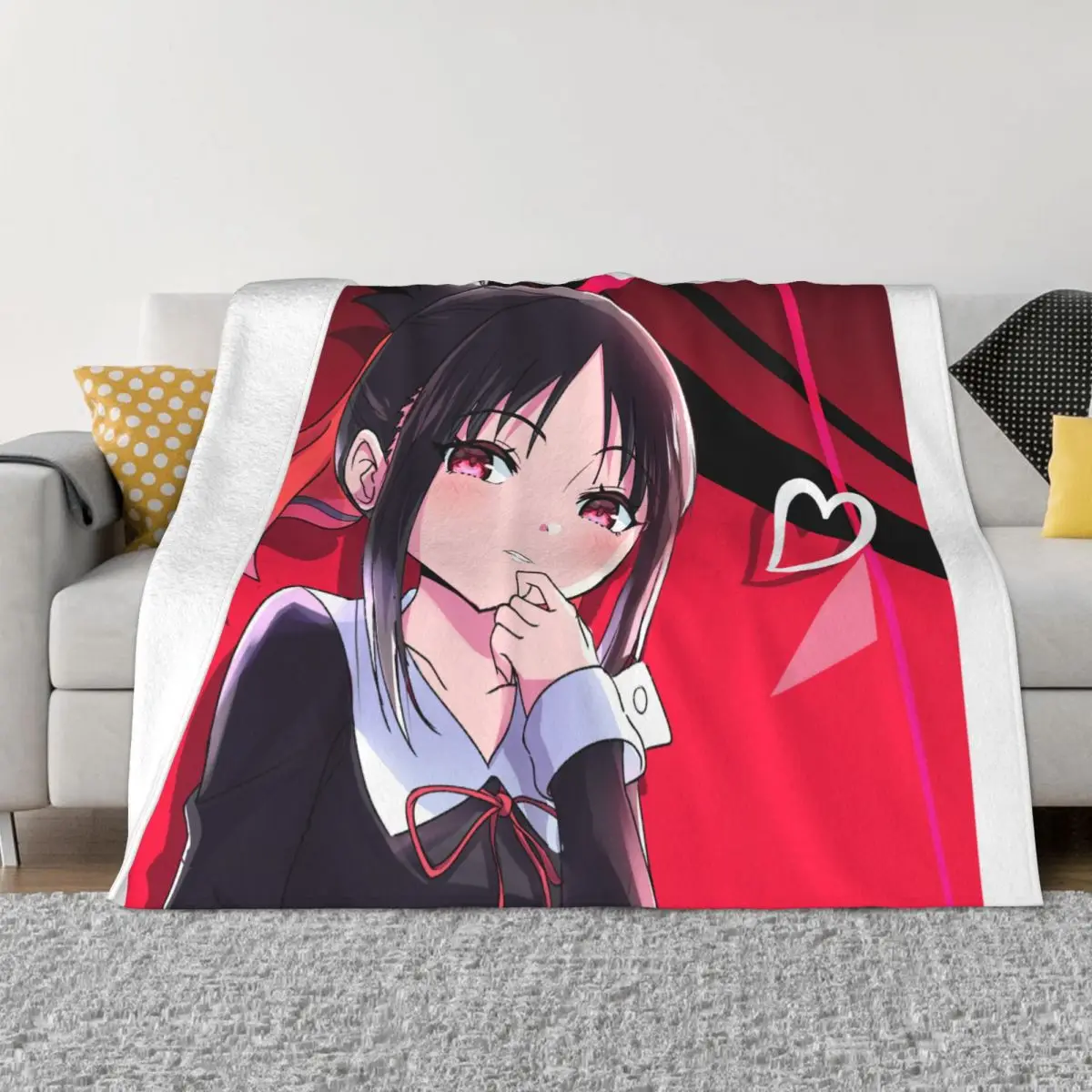 

Kaguya Sama Wa Kokurasetai Love Is War Knitted Blanket Velvet Ultra Romantic Ultra-Soft Throw Blanket for Home Couch Bedspread