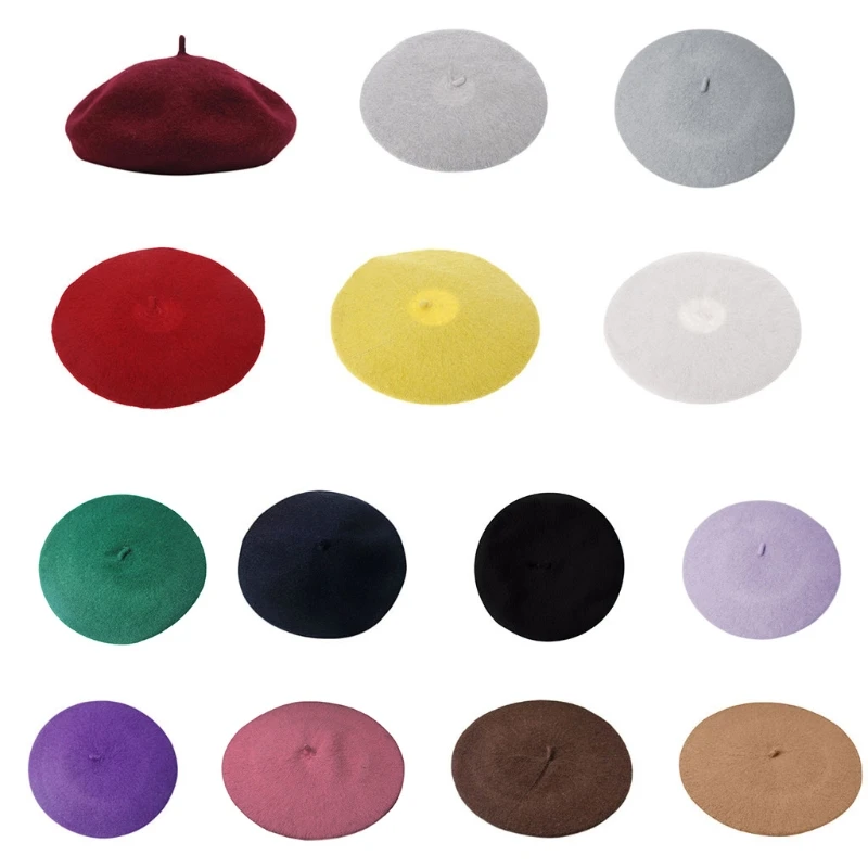 

Womens Girls Elegant Warm Hat Flat Winter Painter Streetwear Vintage