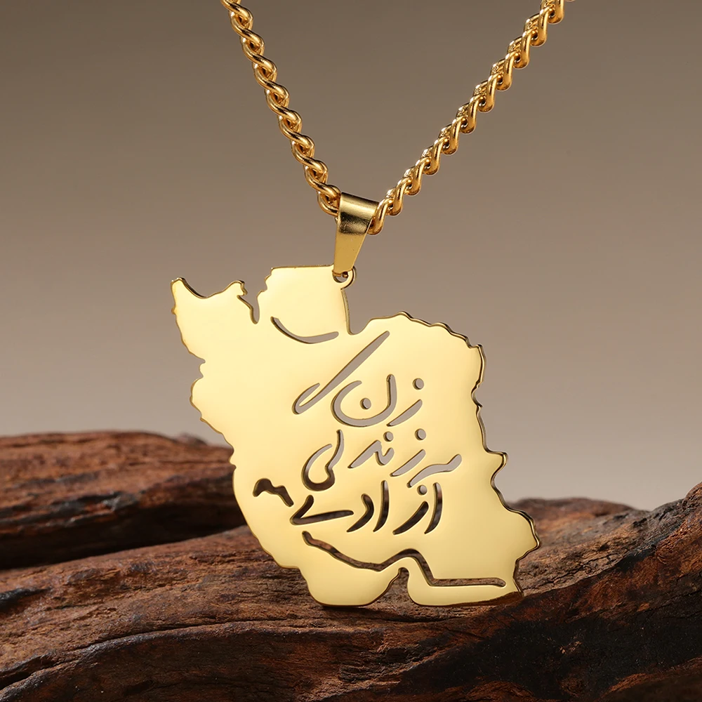 Dawapara Iran Karte und Frieden Taube Olivenzweig Halskette Persische Kalligraphie Anhänger Edelstahl Schmuck – Detail 19