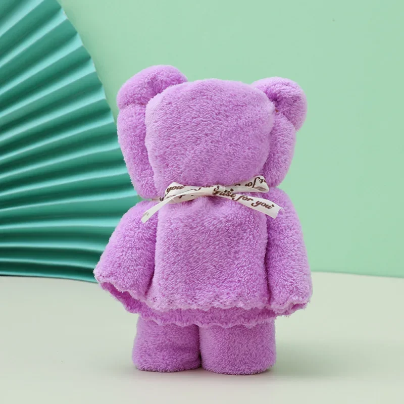 10Sets Bear Towel Face Washing Beauty Birthday Wedding Gift Banquet Party Employee Coral 30*30cm Customize Korean Ins cotton towel,cotton face towels,face towel