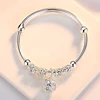 The Elegant Sterling Silver Bell Ball Adjustable Bangle Bracelet 3