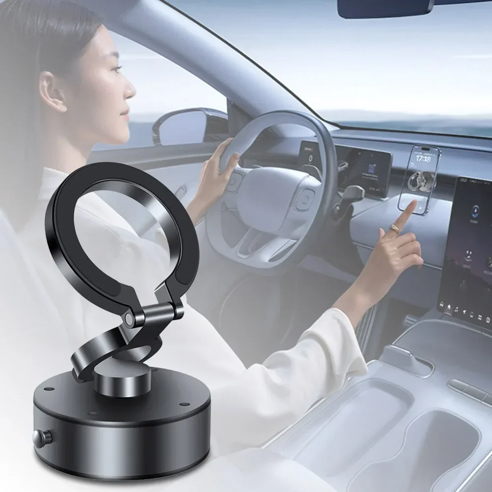 Mobile Phone Holder Double-Sided Folding Bracket Car Mount Magnetic Adsorption Vacuum Adsorption Stable mobile phone holder stand