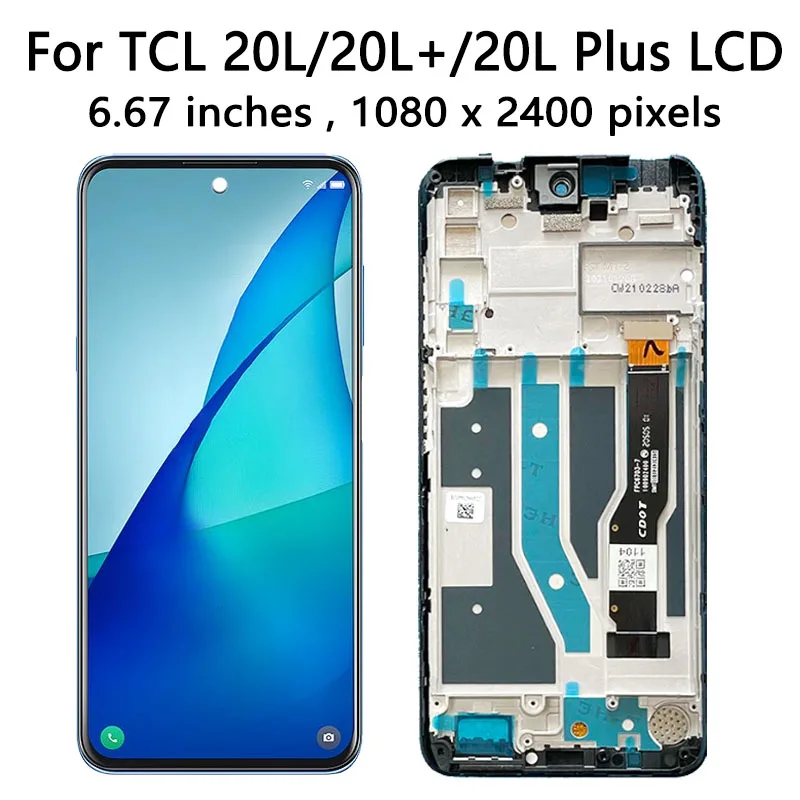 6.67"AAA+ LCD Display Touch Screen Digitizer For TCL 20L 20L+ Plus T774H T774B T775H T775B TCL 20S T773O Display lcd display screen