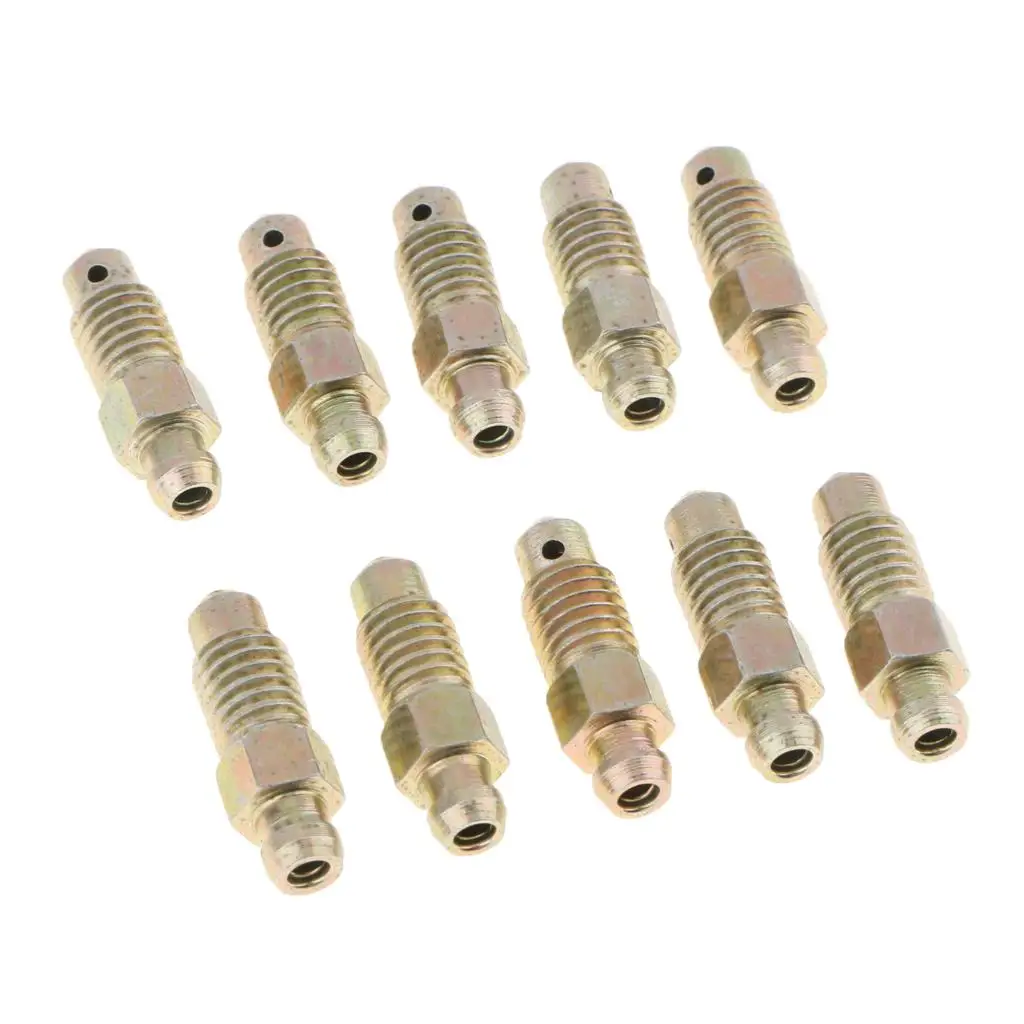 10Pcs Universal Car Motorcycle M8*1.25mm Brake Bleeder Screws Kits Metal Brake Accessories Brake Bleeder Screw Caps