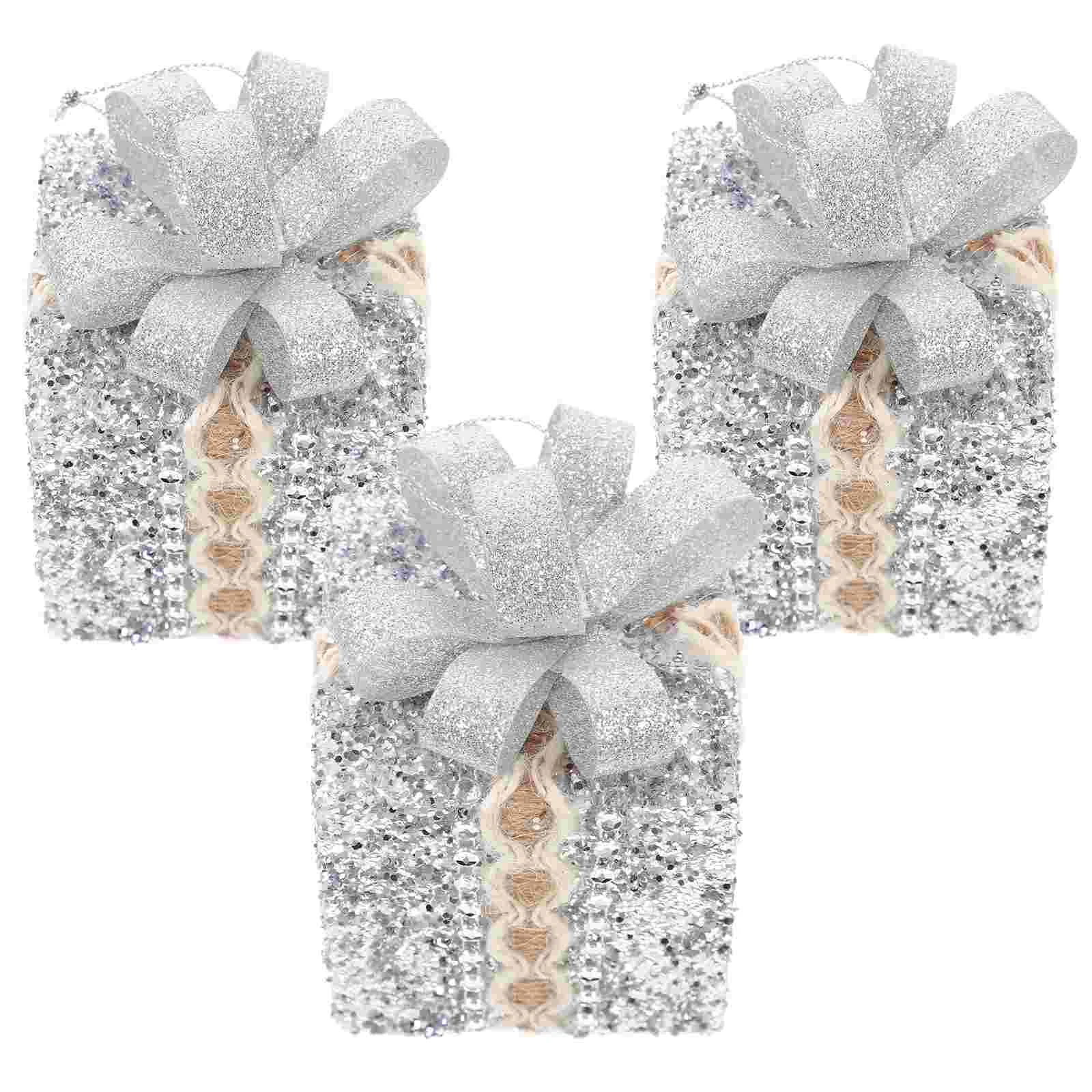 

Christmas Tree Small Gift Boxes Mini Gift Boxes Christmas Tree Ornaments Present Decoration Xmas Tree Party Holiday Decor Silver