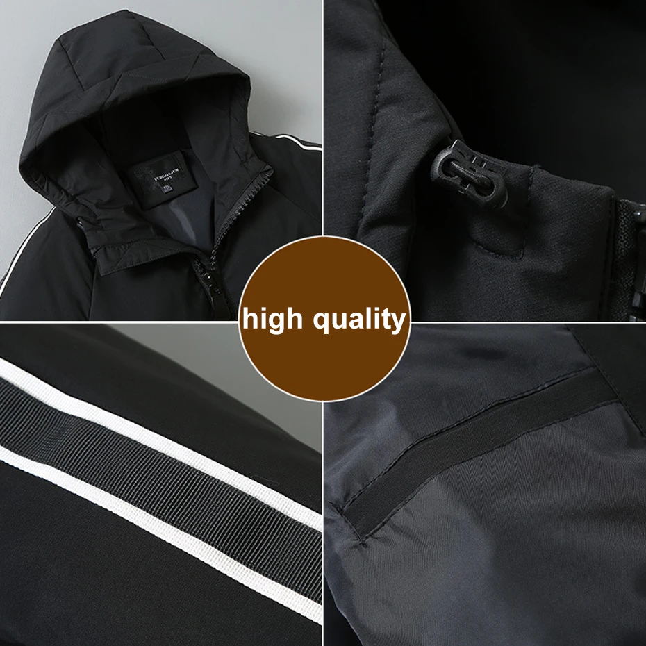 Black Long Parkas Men Winter Thick Warm Jacket 10XL 11XL Plus Size Coat Fashion Winter Parkas Male Cargo Jackets Big Size 11XL 4