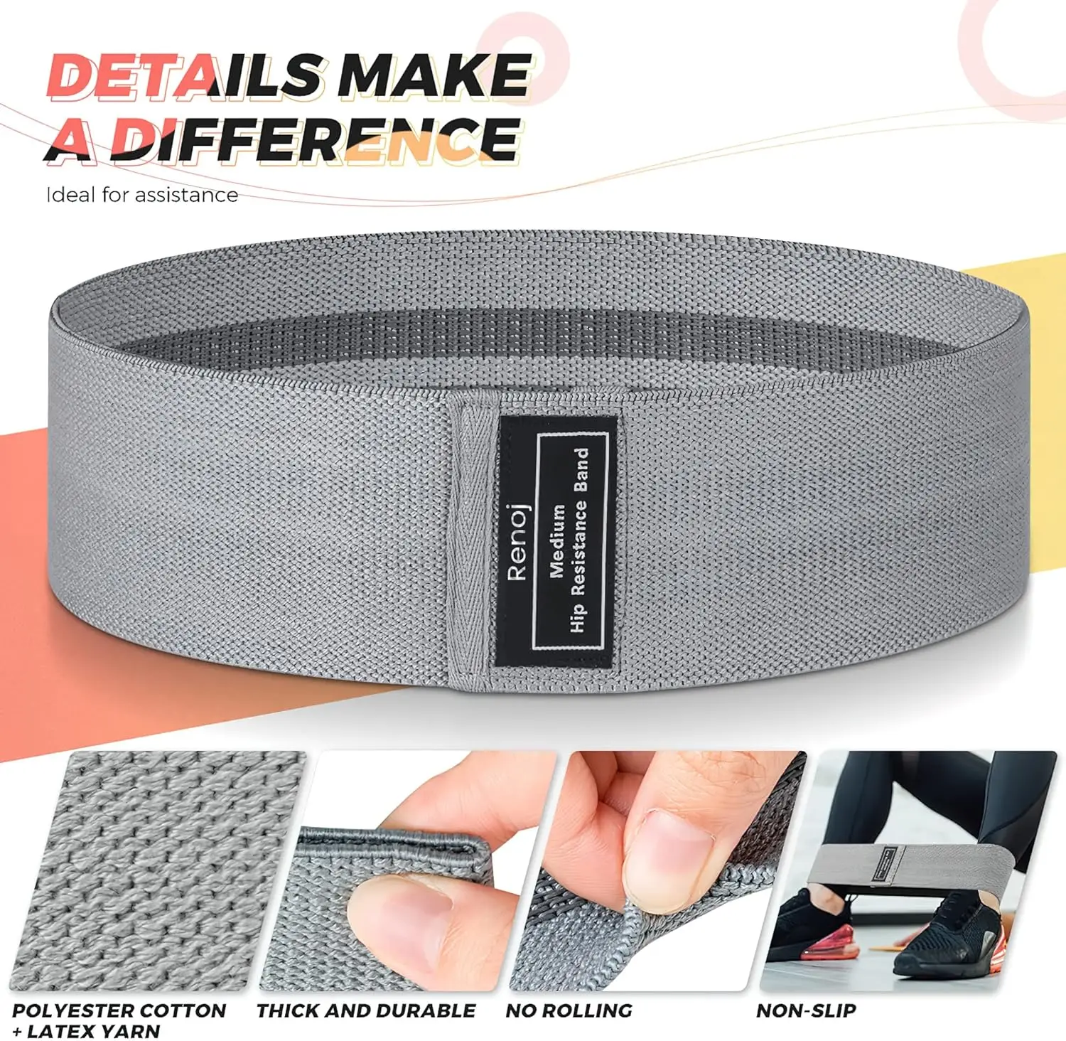 Fabric Resistance Hip Booty Bands Glute Thigh Elastic Workout Bands Squat Circle Stretch Fitness Strips Loops Yoga Gym Equipment