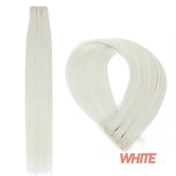 Premium 32 - Inch Bone Straight Dark Brown Synthetic Hair Bundles - Heat Resistant, Soft Hair Weaving - 30inches 200gram (White)