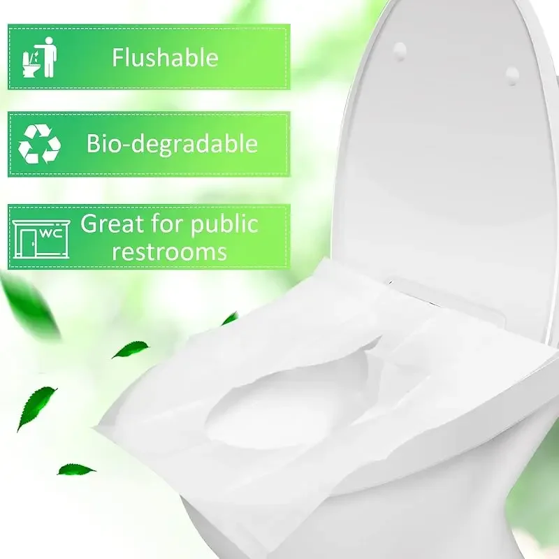 Toilet Seat Cover Disposable, Flushable Paper Travel Toilet Seat Cover Portable for Adult and Kids' Potty Training, Airplane 2