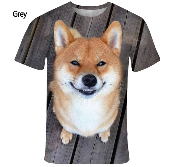 

2024 Governor Shiba Inu 3D T-shirt new fashion men's and women's summer casual short-sleeved printed T-shirt