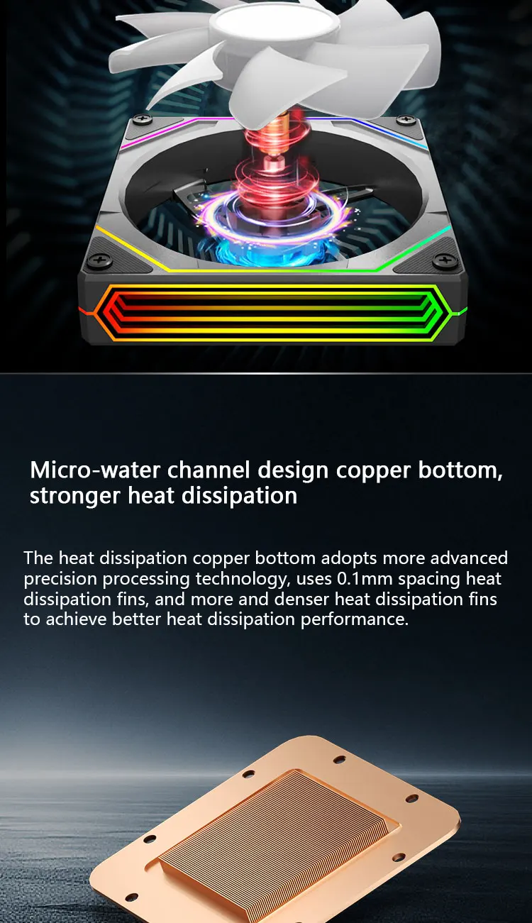 Poseidon mirror 120 120MM All-in-one Water Cooling Infinity mirror Cold head des