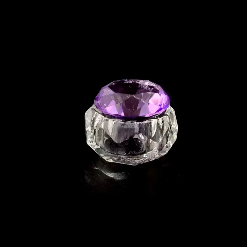 1Pcs Crystal Clear Acrylic Liquid Dish Tappen Dish Glass Cup With Lid Bowl For Acrylic Powder Monomer Nail Art Tool 2