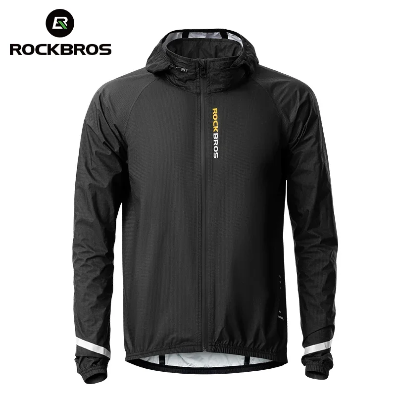 Raincoat Cycling Waterproof Jacket Lightweight Motorcycle Rain Coat Breathable Reflective Hooded Outdoor Windbreaker ROCKBROS