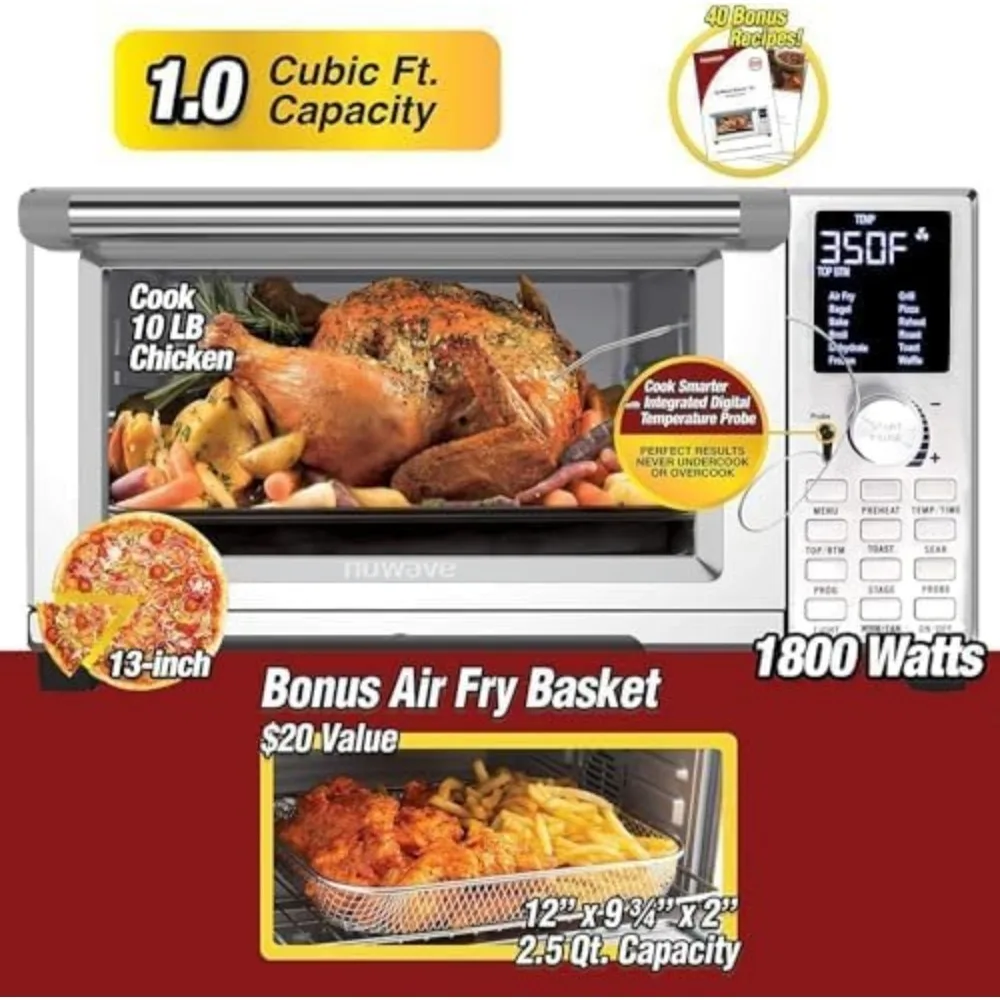 Bravo Air Fryer Toaster Smart Oven, 12-in-1 Countertop Convection, 30-QT XL Capacity, 50°-500°F Temperature Controls 3