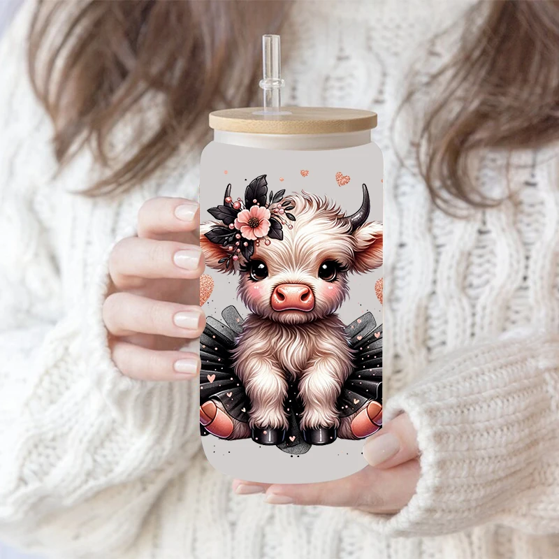 UV DTF Transfer Sticker Animal Dog for 16oz Libbey Glasses Wraps Bottles Cup Can DIY Waterproof Decals
