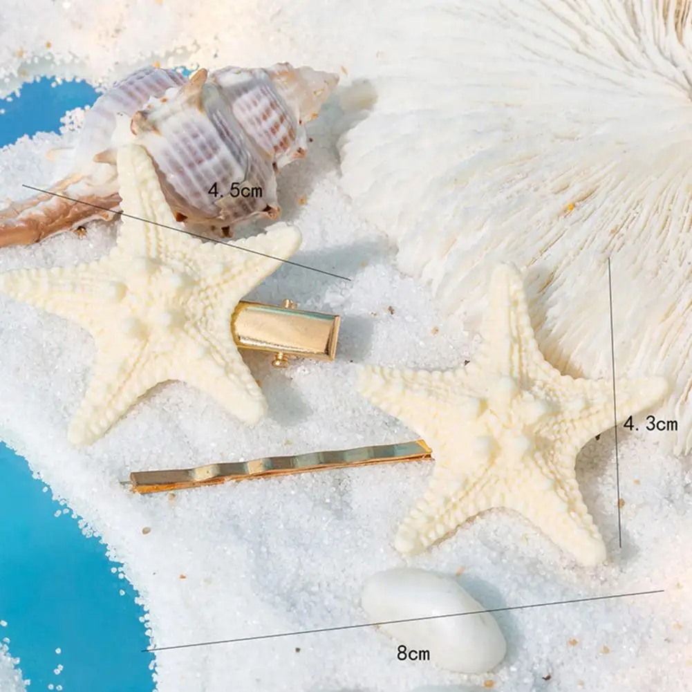 

Starfish Hairpins Vintage Seashell Starfish Hairpin Set Exquisite Lightweight Hair Accessories for Women Natural for Stylish