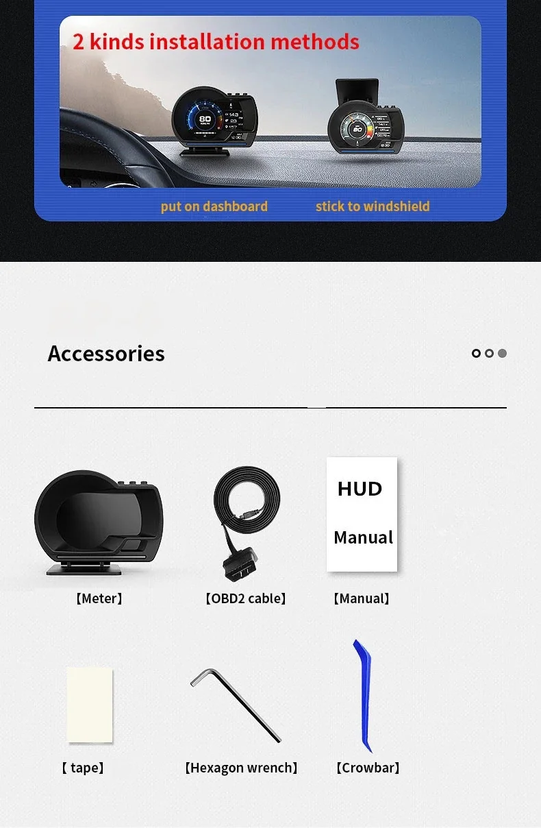 자동차 헤드업 디스플레이 HUD 자동 OBD2 + GPS LCD 계량기 보안 경보 속도, 수온 터빈 부스트 rpm 모니터 ap-6 게이지