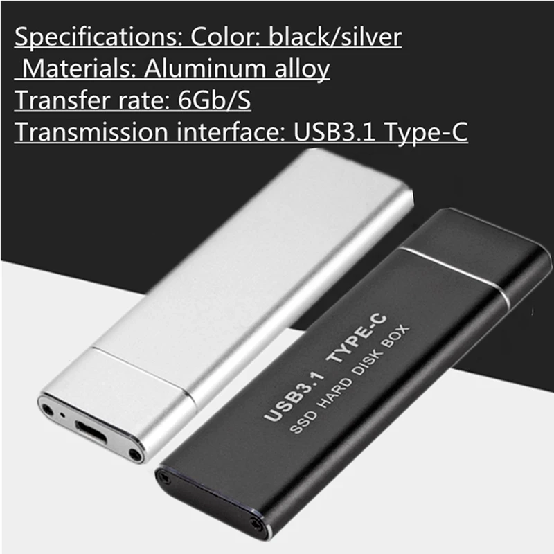 Hard Drive Enclosure USB 3.1 to M.2 SSD