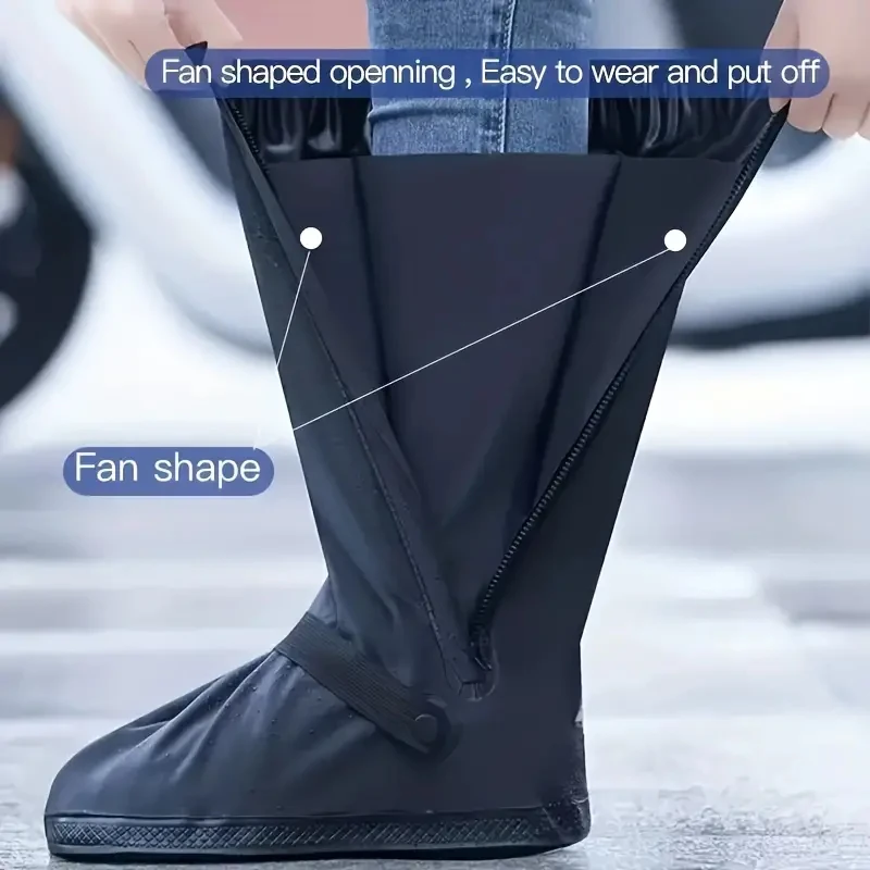 Adult Waterproof Shoe Covers Outdoor Travel Rainproof Coversbandage Style Thickened Non-Slip Rain Boots Covers shoe covers