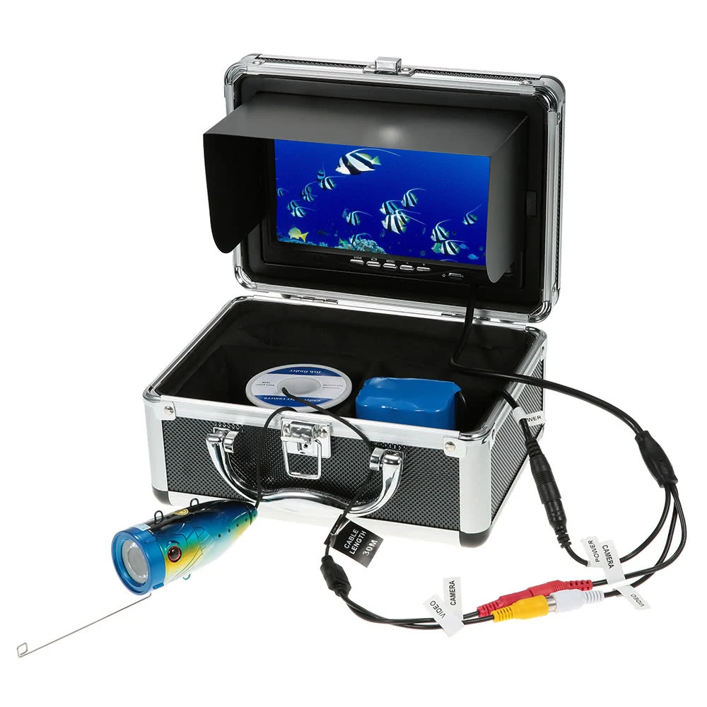 

7 inch 15M Cable 1000TVL HD Waterproof Underwater Ice Fishing Camera 12PCS White LED Underwater