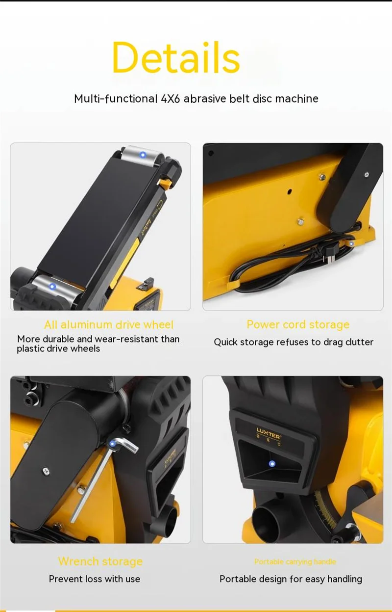 S7407e574d2e8499ca01cd914e20478048 550W/750W Abrasive Belt Sanding Machine Woodworking High-Power Electric 220V Sandpaper Polishing Machine 0-45° Angle Adjustable Mallzona