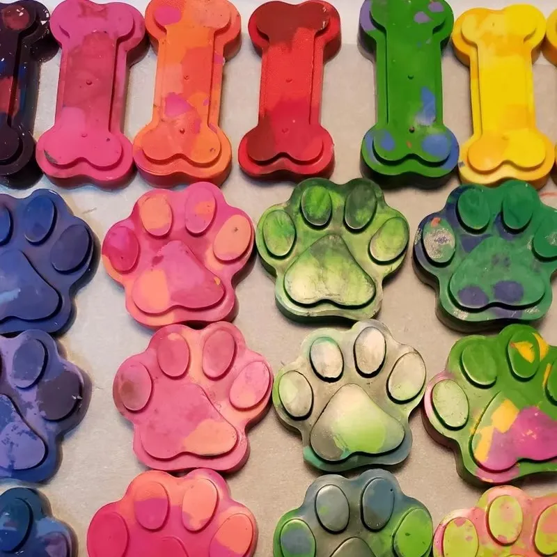 Cat Feet and Bone Shape Soap Mold Silicone Pet Treat Molds Soap Chocolate Jelly Candy Mold DIY Cake Decorating Baking Molds