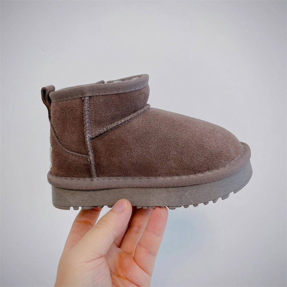 Winter children's outdoor snow boots boys girls mini sheepskin plush warm boots children's large cotton warm cotton baby boots winter snow boots