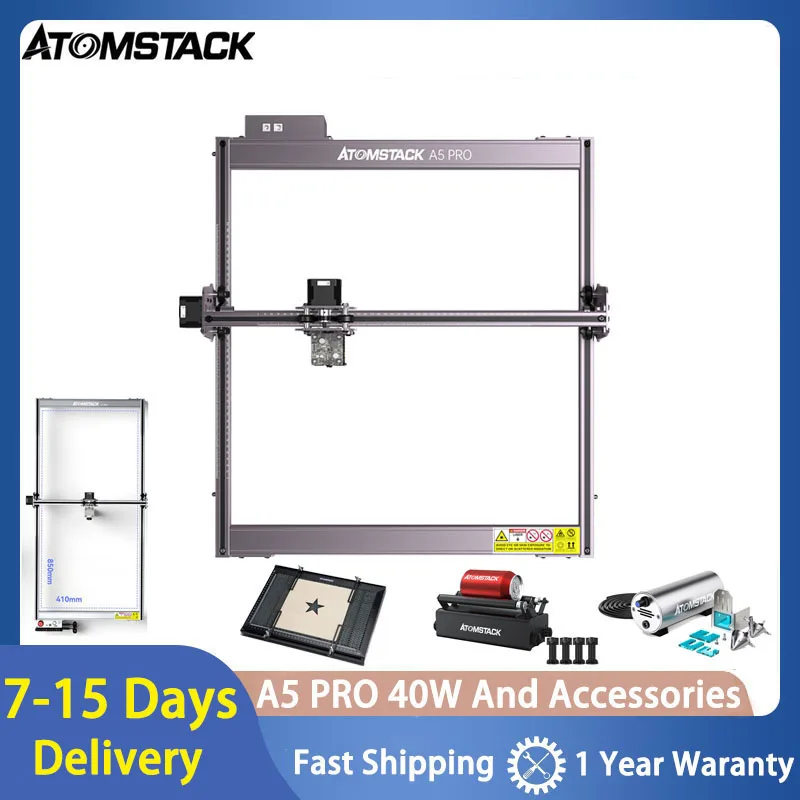 

ATOMSTACK A5 Pro PLUS 40W Upgrade Eye Protection Laser Engraver CNC Desktop DIY Lase Engraving Cutting Machine with 410x400 Area