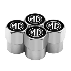 4PCS Car Tire Valve Stem Dust Cover Accessories (MG  Silver)