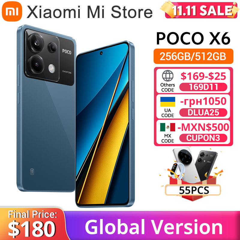 Global Version POCO X6 5G 64MP Camera with OIS 67W Charging NFC Snapdragon 7s Gen 2 Smartphone 120Hz Flow AMOLED Display