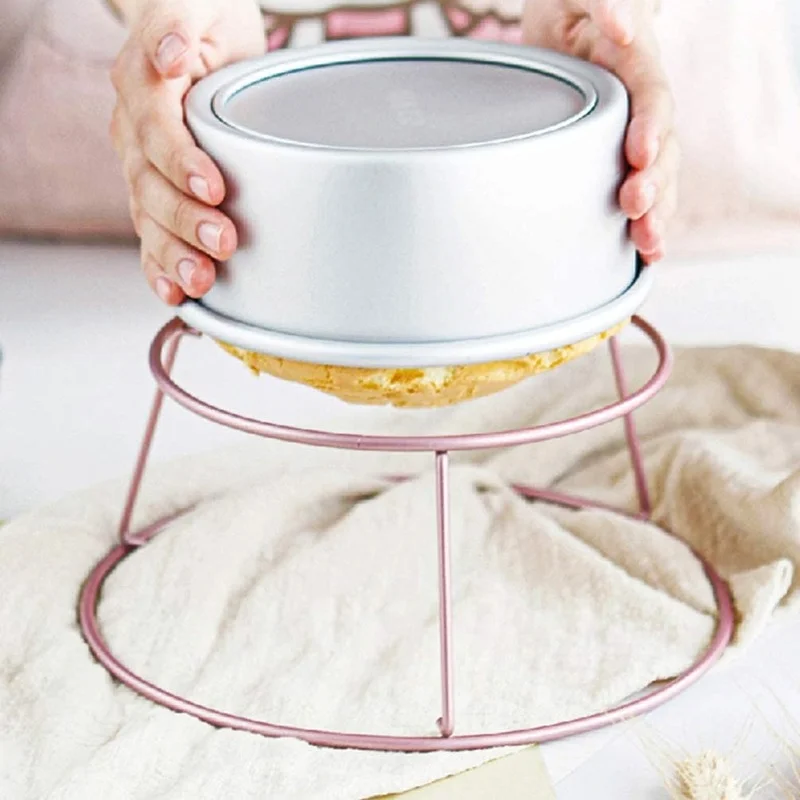 Cabilock Rose Gold Cake Cooling Rack – Stainless Steel Round Pastry & Baking Rack, 9.7cm High