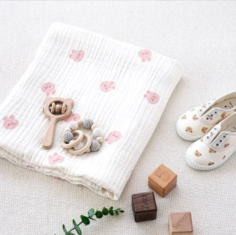 Muslin Baby Swaddle Blanket Cotton Soft Newborn Baby Blanket for Girls Boys Nursery Receiving Wrap Bath Towel Item