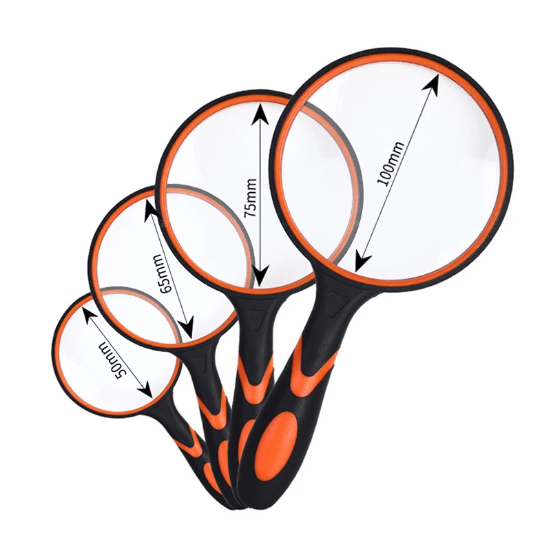 Large Lens Handheld Magnifier with Non-Slip Grip - 10X Magnification for Reading & Observation