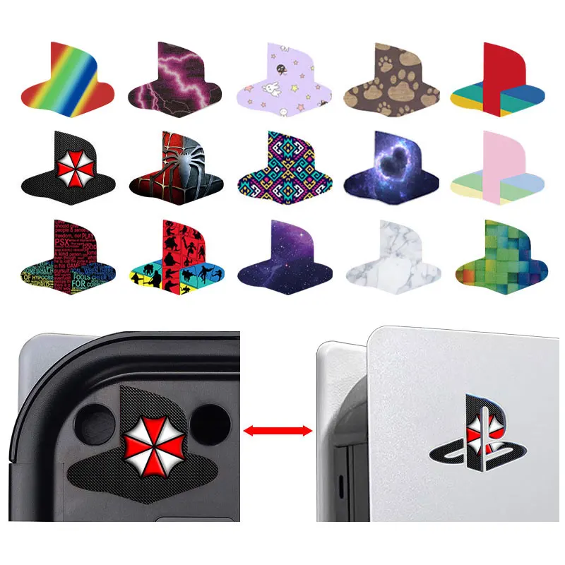 2Pcs Cartoon Vinyl Decal Skin Cover Per Ps5 Console Logo Underlay Sticker Per Playstation 5 Disc Versione Digitale Accessori