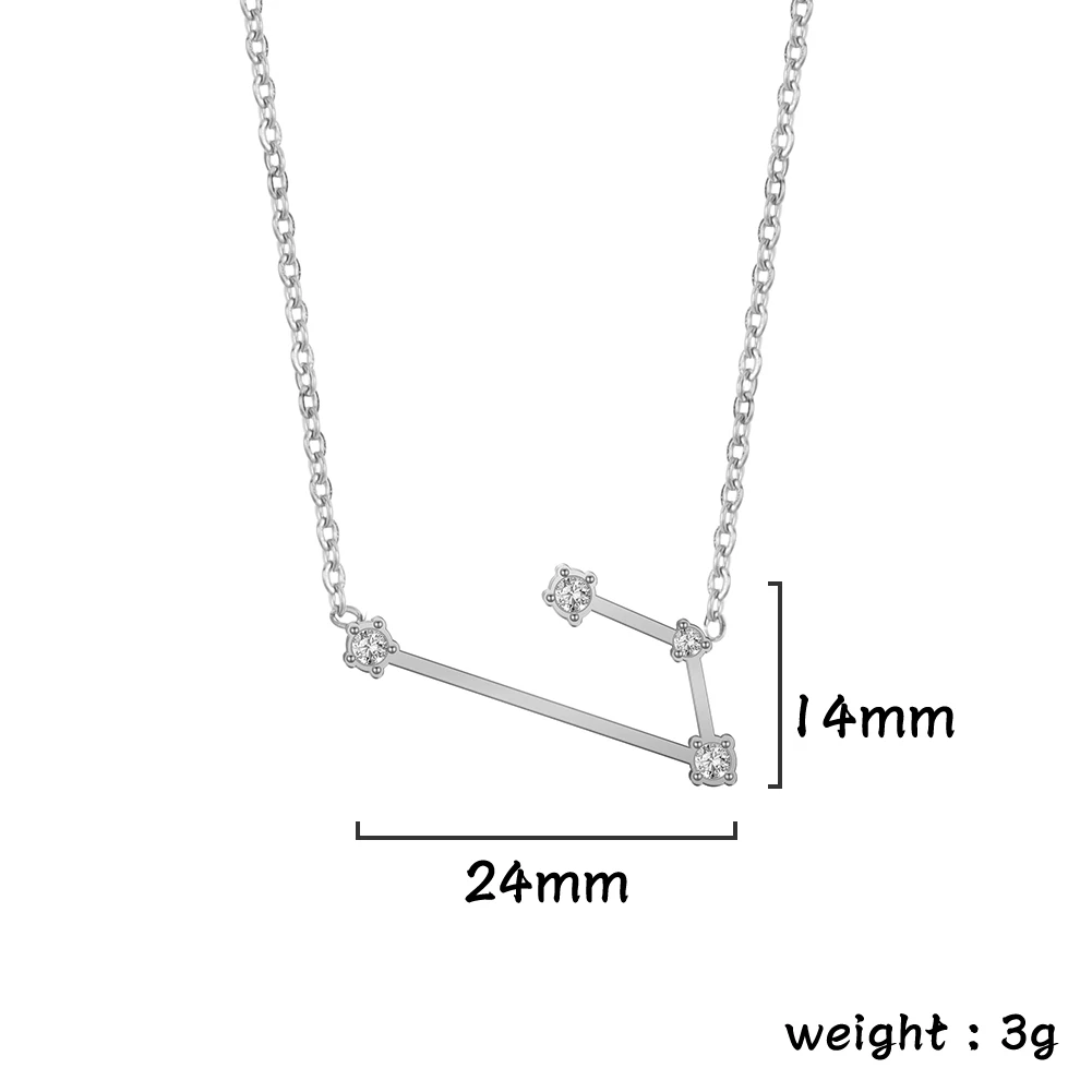 Edelstahl Stern Sternzeichen Halskette 12 Sternbild Anhänger Halskette Kristall Charm Kette Choker Halskette für Frauen Geschenk – Detail 14