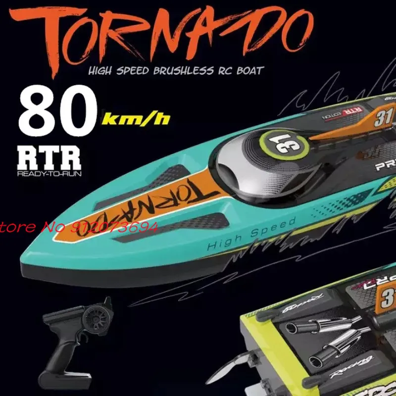 Waterproof Radio Control Electric Large Racing Speedboat Toy 80KM/H 200M 360&deg; Turn LED Night Light Brushless High Speed RC Boat remote control boat