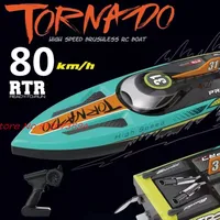 Waterproof Radio Control Electric Large Racing Speedboat Toy 80KM/H 200M 360° Turn LED Night Light Brushless High Speed RC Boat 1