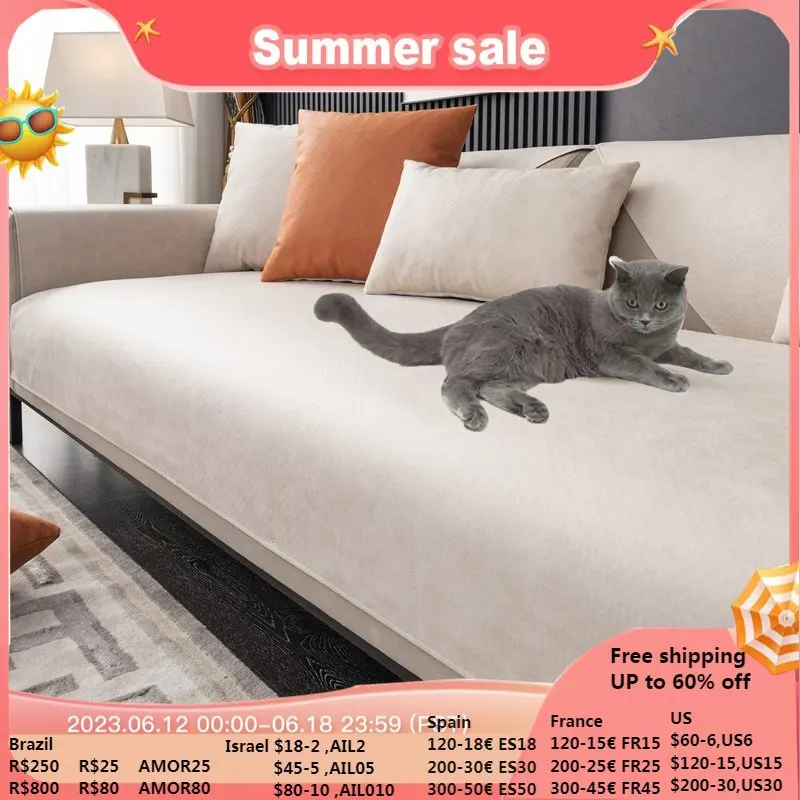 Waterproof Sofa Towel Mat Nonslip L Shape Sofa Slipcovers For Living