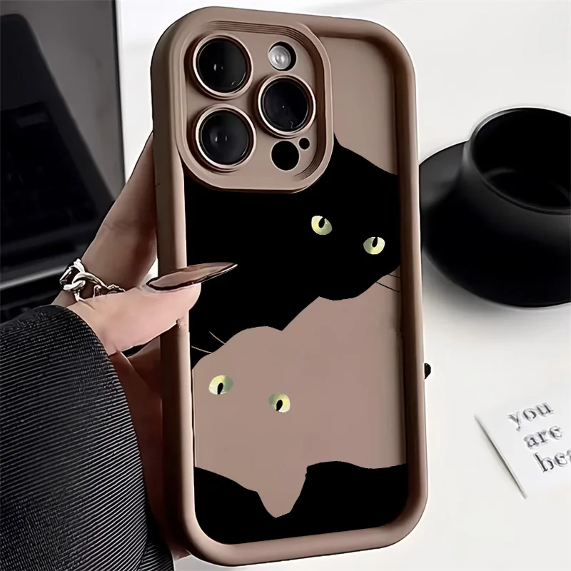 thumbnail image 1 of Soft TPU Phone Case For iPhone 13 Pro Max 11 15 14 12 XR X XS 7 8 Plus SE SE3 14promax 15promax Len Protection Cat Funda Cover, 1 of 4